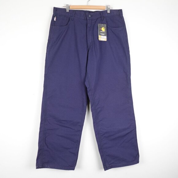 NEW Carhartt Fire Resistant Mid Weight Canvas Jean Men's 38x30 Workwear Pants - Picture 1 of 12